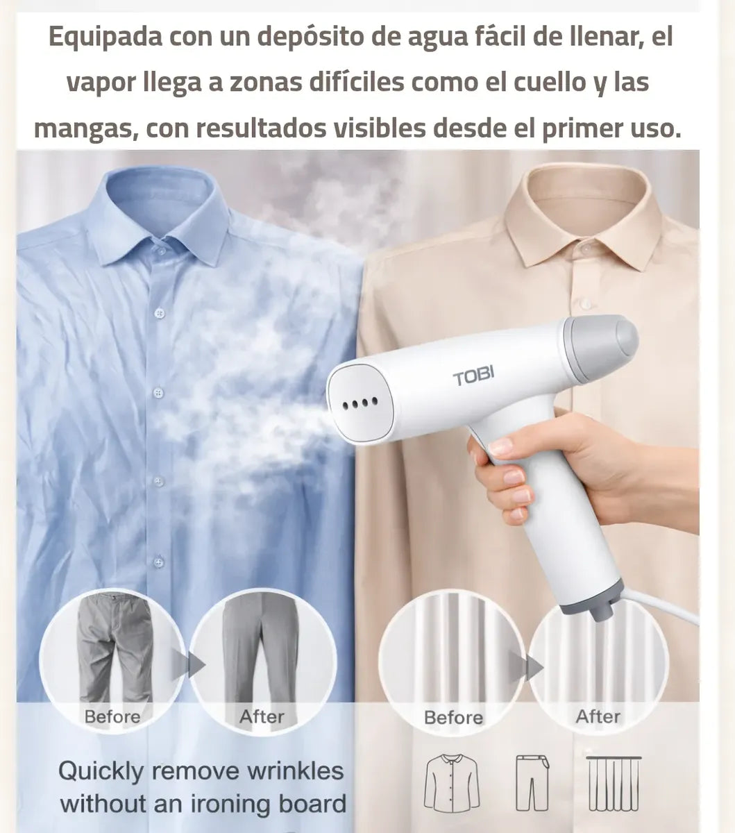Plancha vaporizadora de ropa tobi