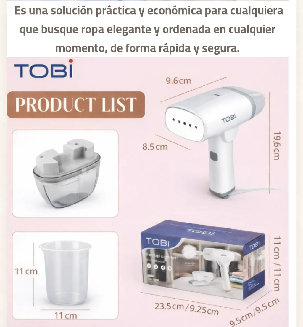 Plancha vaporizadora de ropa tobi