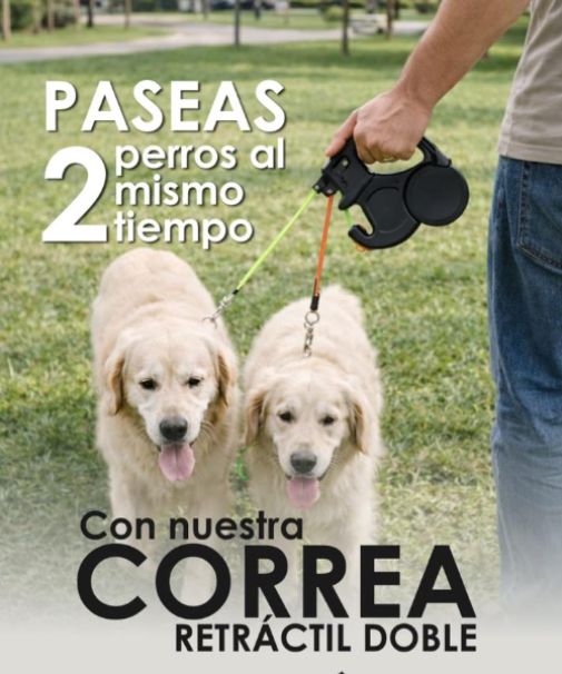 DZ Correa Retractil Doble Mascota